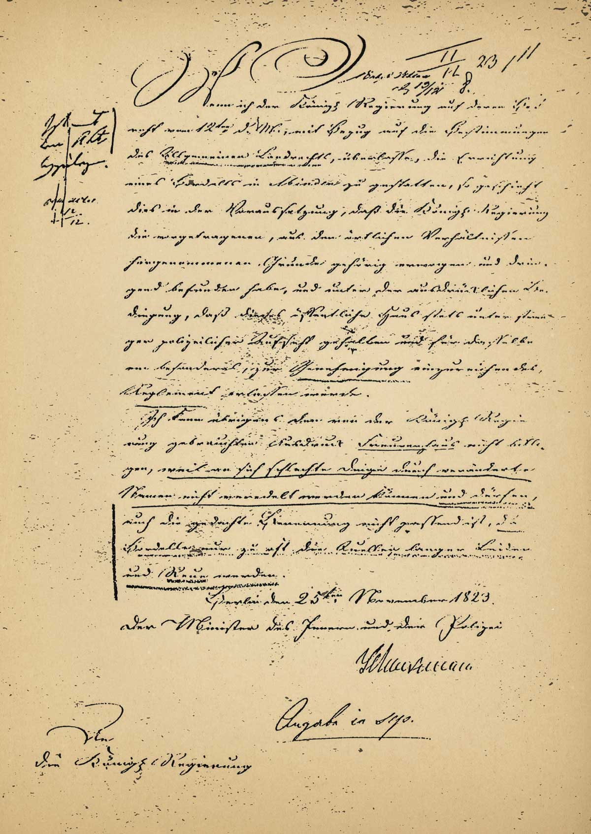 Schreiben des Innenministers Friedrich von Schuckmann vom 25. November 1823 nach Minden.psd