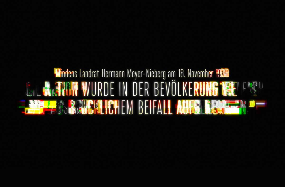 Titelgrafik Medieninstallation Reichspogromnacht