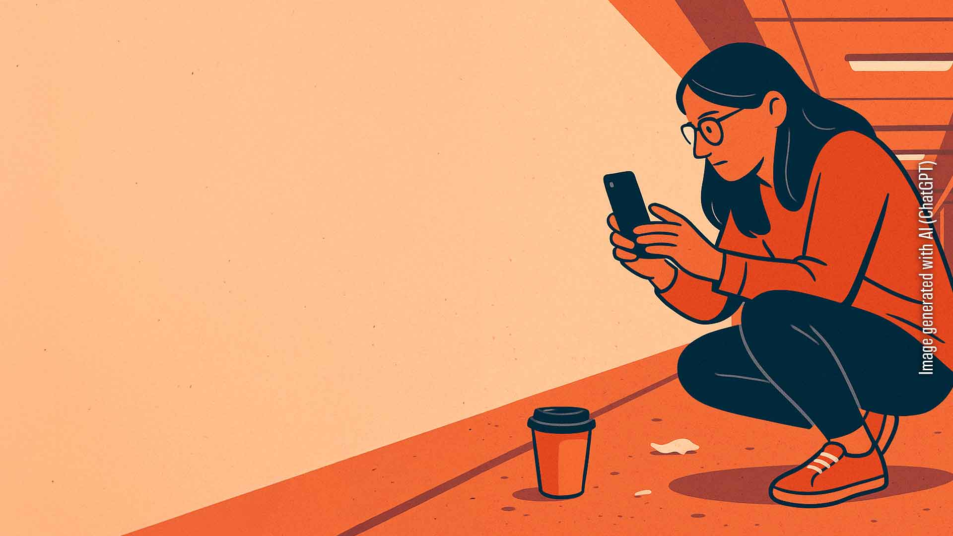 Illustration einer Journalistin, die ein Foto macht