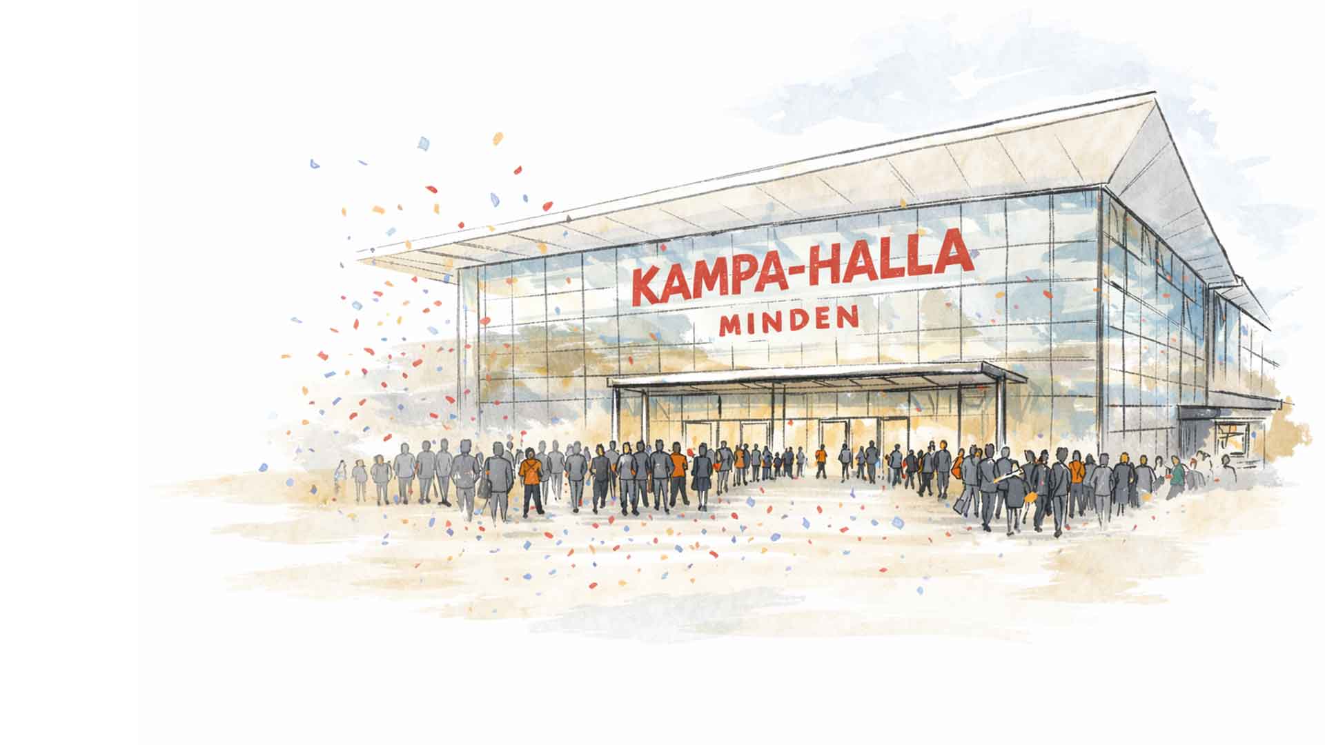 Illustration der Fassade der Kampa-Halle