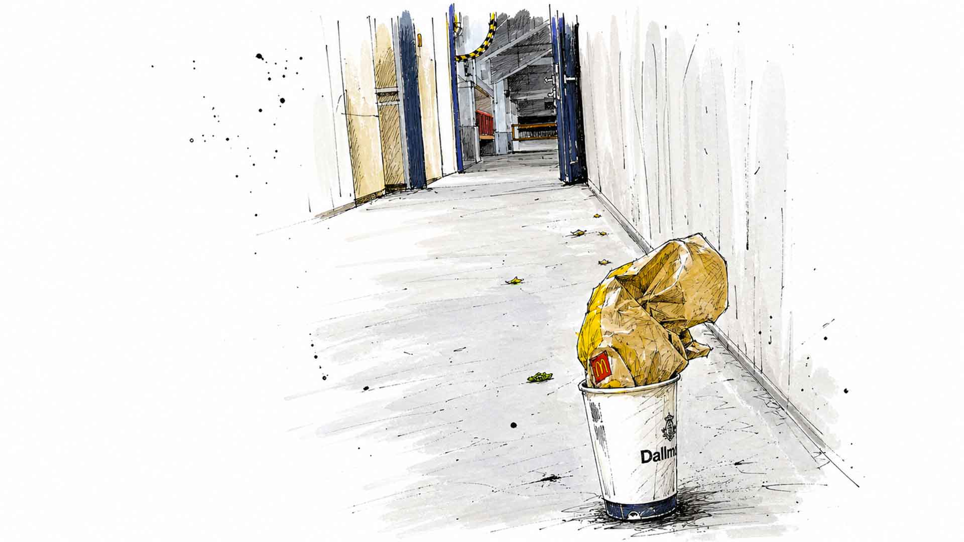 Das Foto in der Zeitung | Rekonstruktionszeichnung