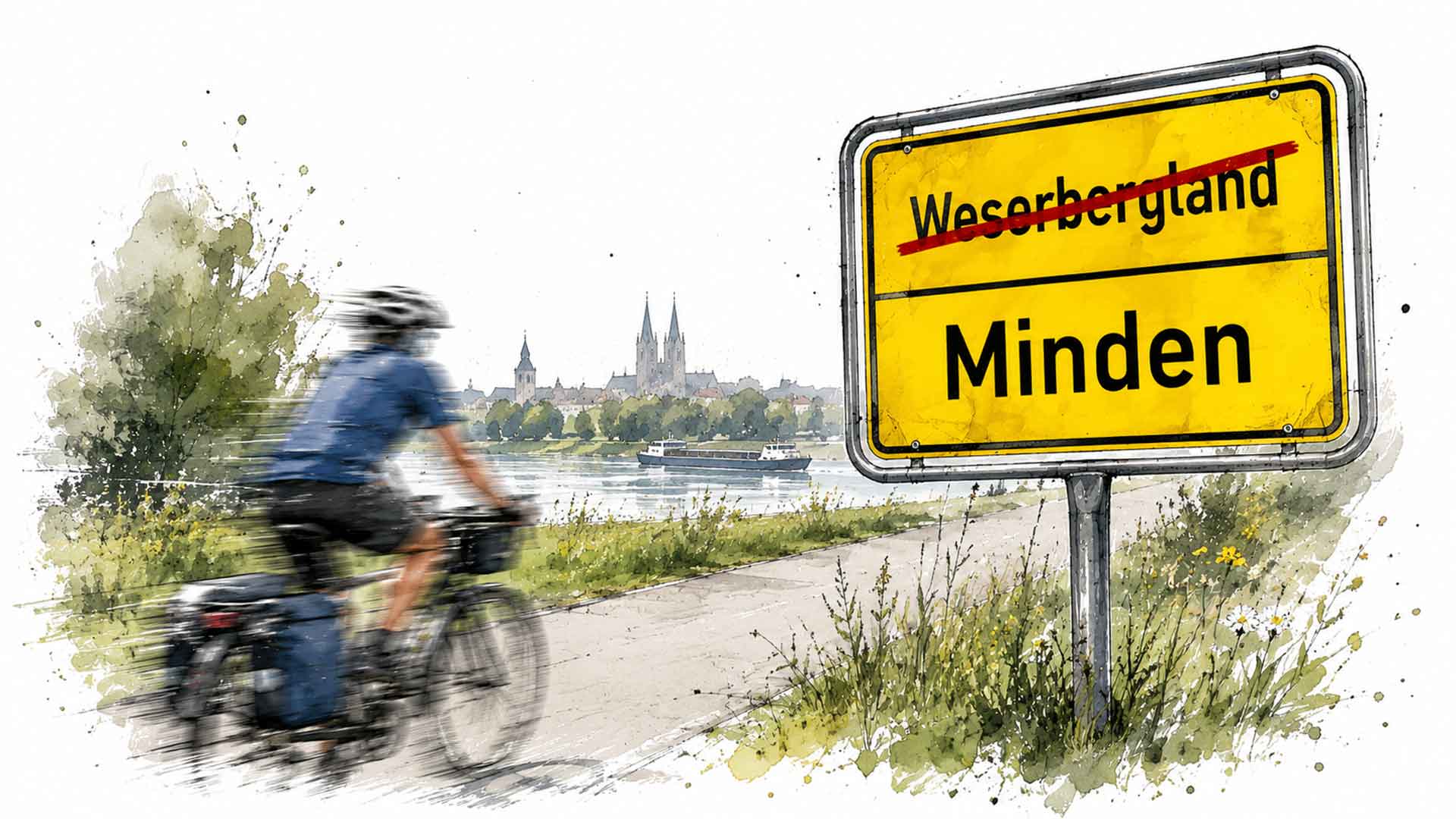 Ortausgangsschild zeigt das Ende des Weserberglands an